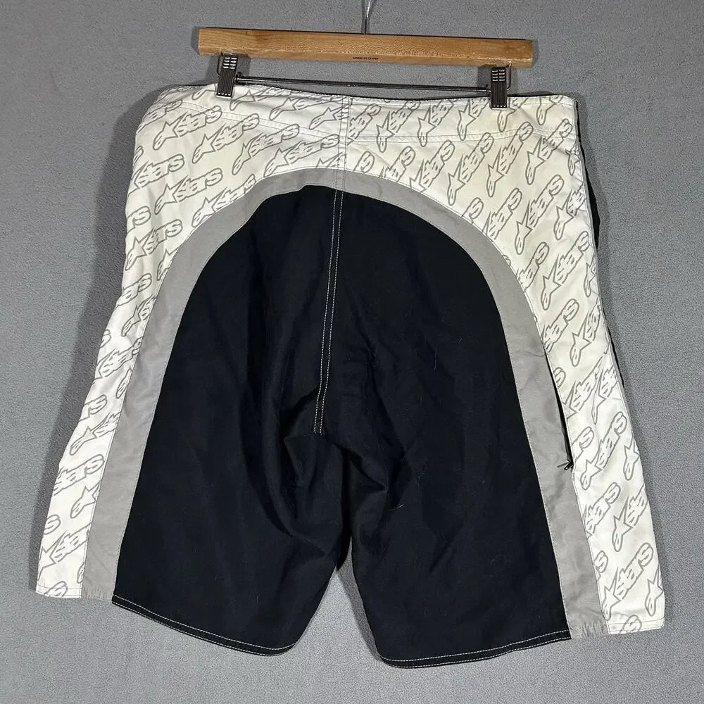 Y2K Alpinestars Astars Unlined Swim Bottom Board Shorts Men's Size 33 10 In